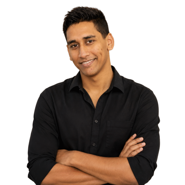 Amog Nair, founder of UAP for India, arms folded, wearing a black shirt